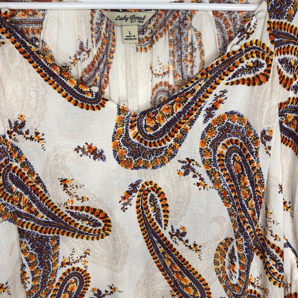 Lucky Brand Large Boho Paisley Peasant Blouse - Picture 5 of 9